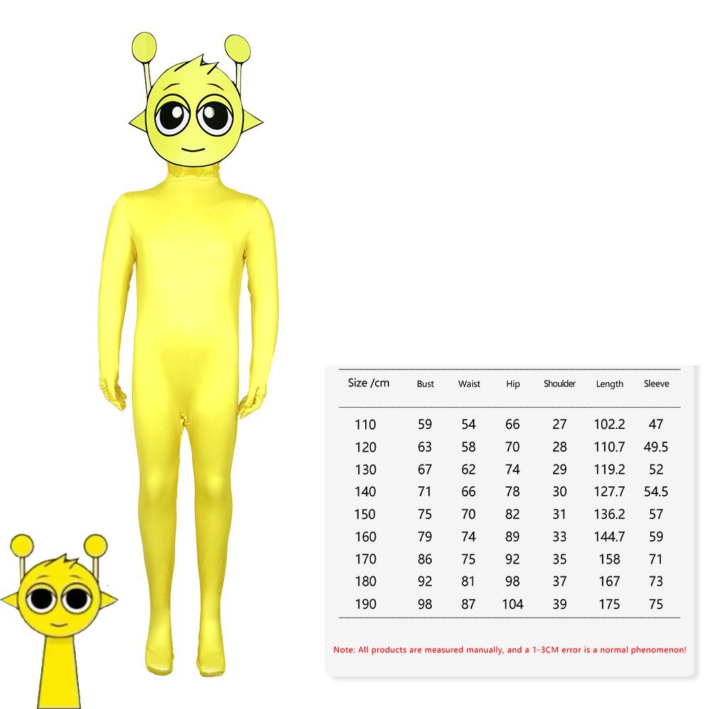 Sprunki Cosplay Costume Adult Kids Monster Horror Game Jumpsuit Bodysuit Carnival Party Role Play Child Girl Clothes