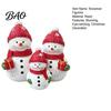 Christmas Party Supplies Resin Snowman Figurine, Cute Family of 3 Statue with Santa Unique Presents Hat, Red Scarf, Holiday Tabletop Ornament