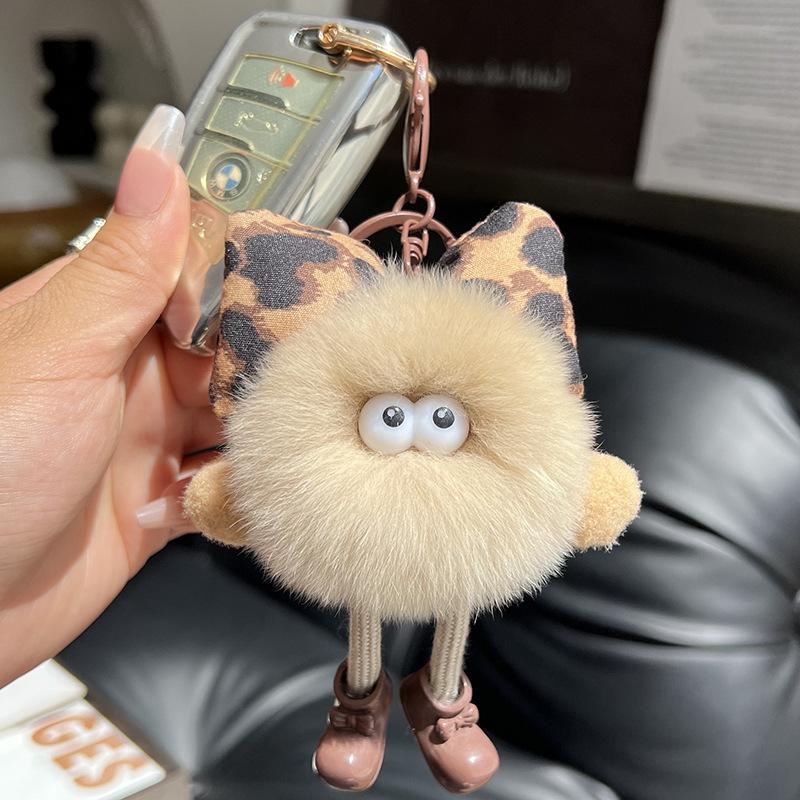 искусственный боброво-кроличий мех милый маленький уголек сумка-шар кулон школьная сумка изысканная кукла подвесное украшение мультяшная кукла автомобильный брелок