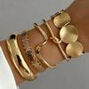 5Pcs/Set Gold Color Knot Cuff Bracelets Metal Women's Hand Bracelet  Jewelry Gifts