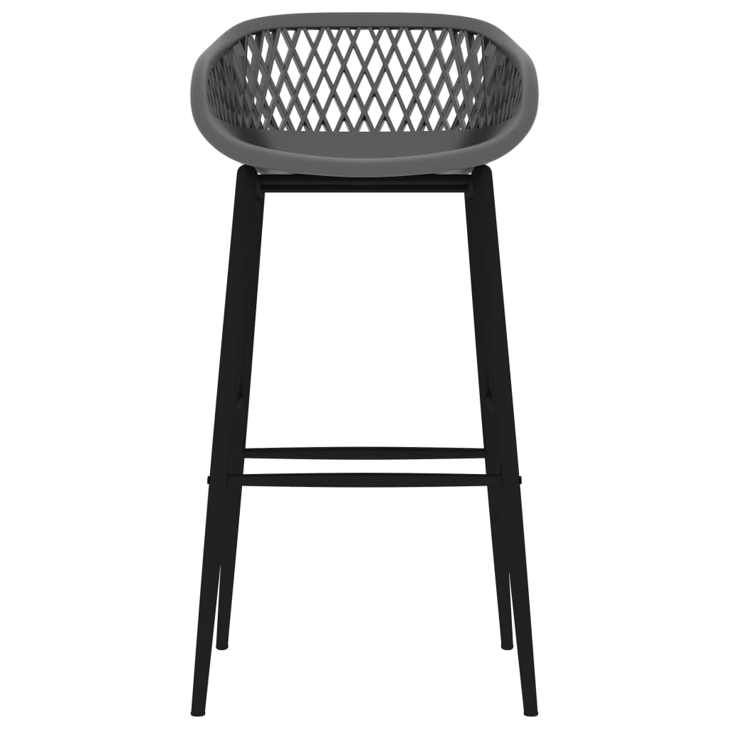 Bar Stool Set 2 Pcs Gray