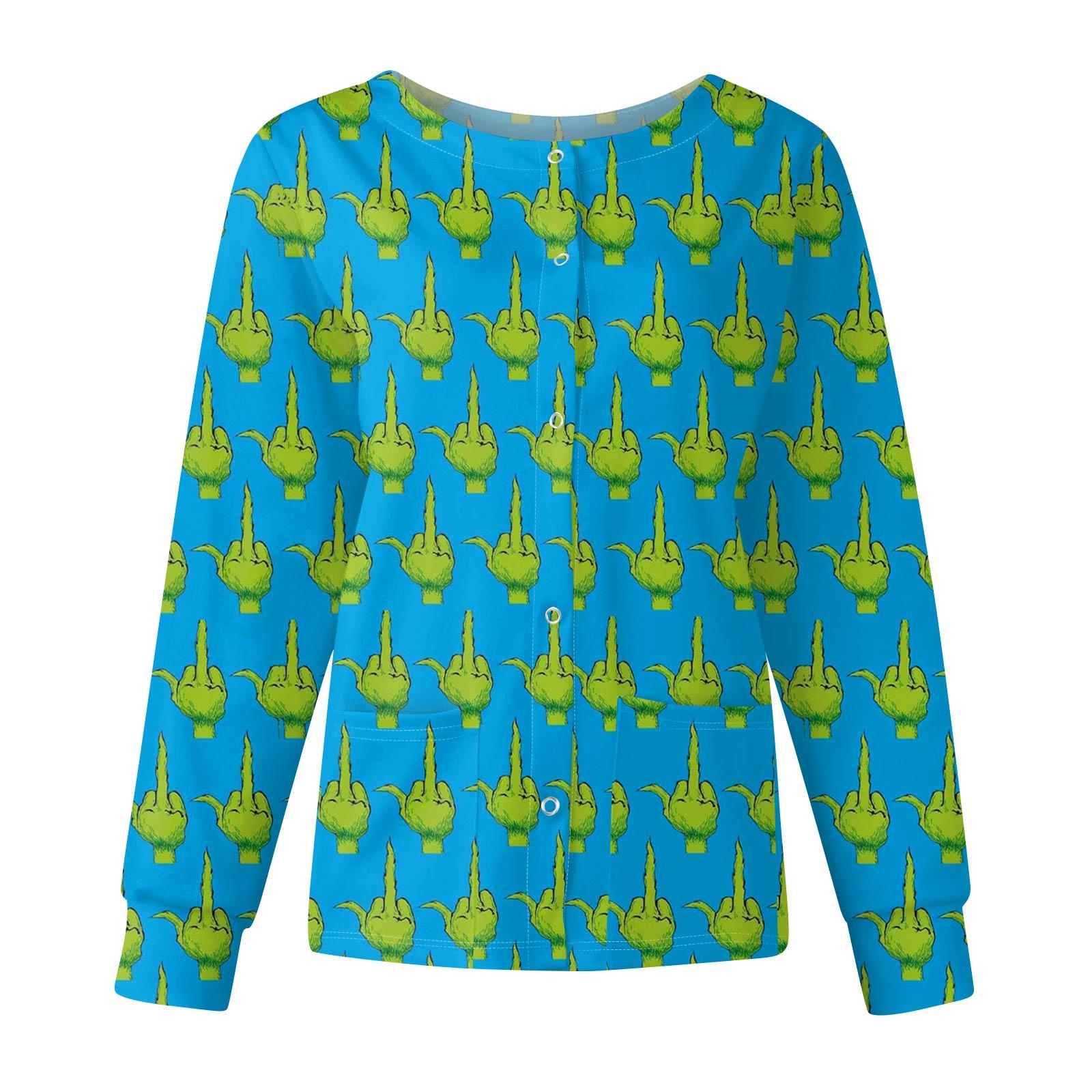 

Женская повседневная модная куртка с длинными рукавами и на одной пуговице с рождественским принтом S