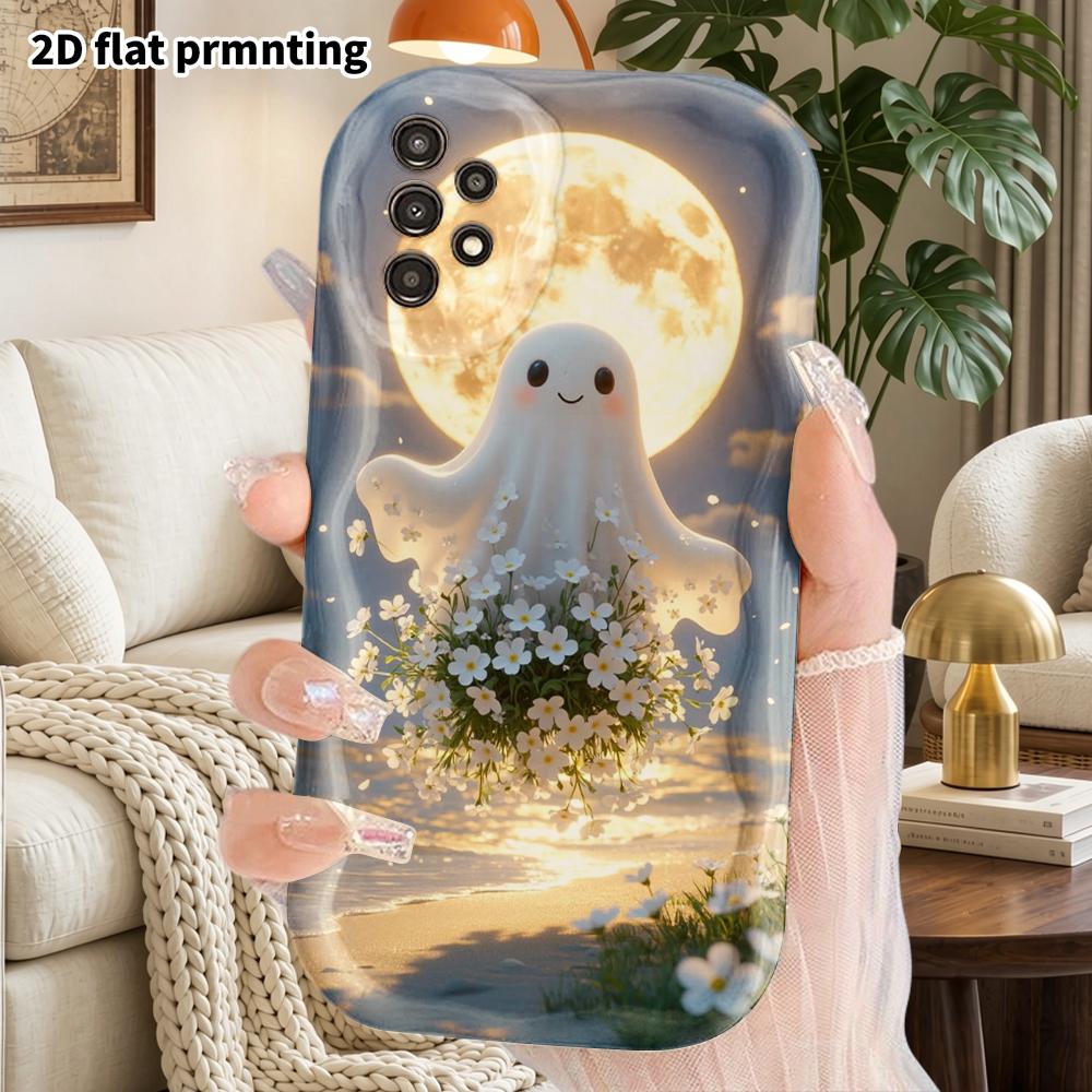 Phone Case: 2D Flat Samsung Galaxy A34 A35 M05 M06 S20 S22 S21 FE Plus 5G Protective Case, Couple Style, Bouquet Ghost, Christmas and Halloween Gift