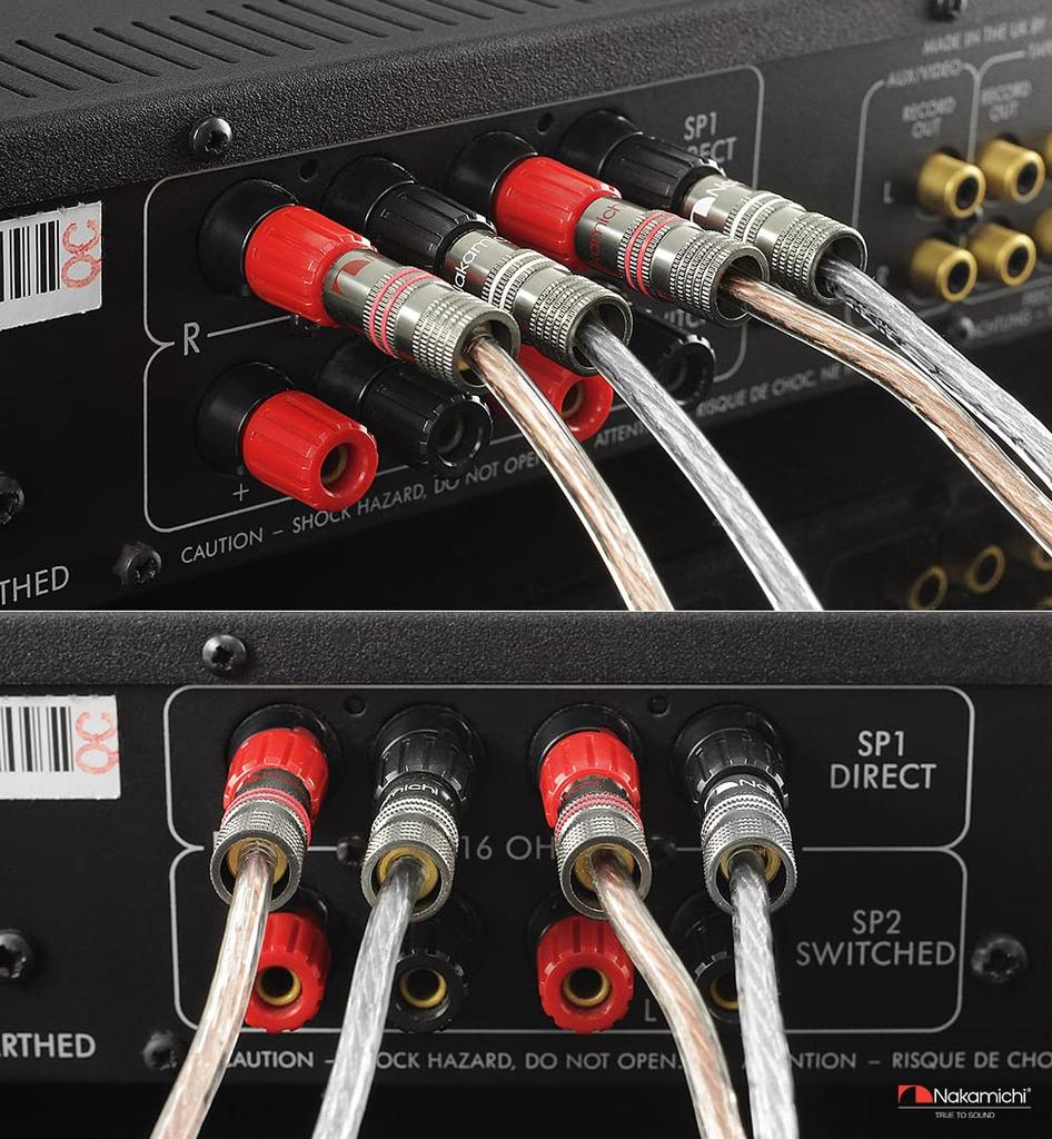 Nakamichi Ultimate Series 24K Zlatem Plátované Beryllium Měděné Banánkové Konektory Reproduktorů Tento produkt je ideální pro flexibilní připojovací kabely k