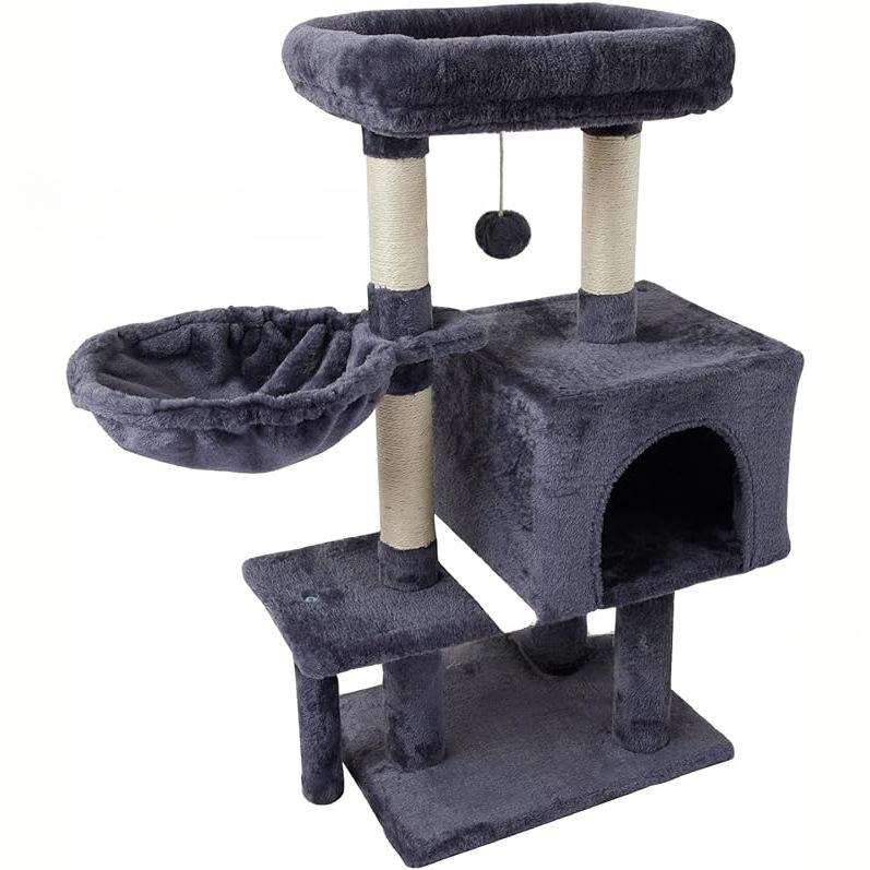 

Кошачья башня Cat Tree Cat Tower Condominium с кондоминиумом, подвесным шаром и когтеточкой, большой кошачий домик для котят и кошек