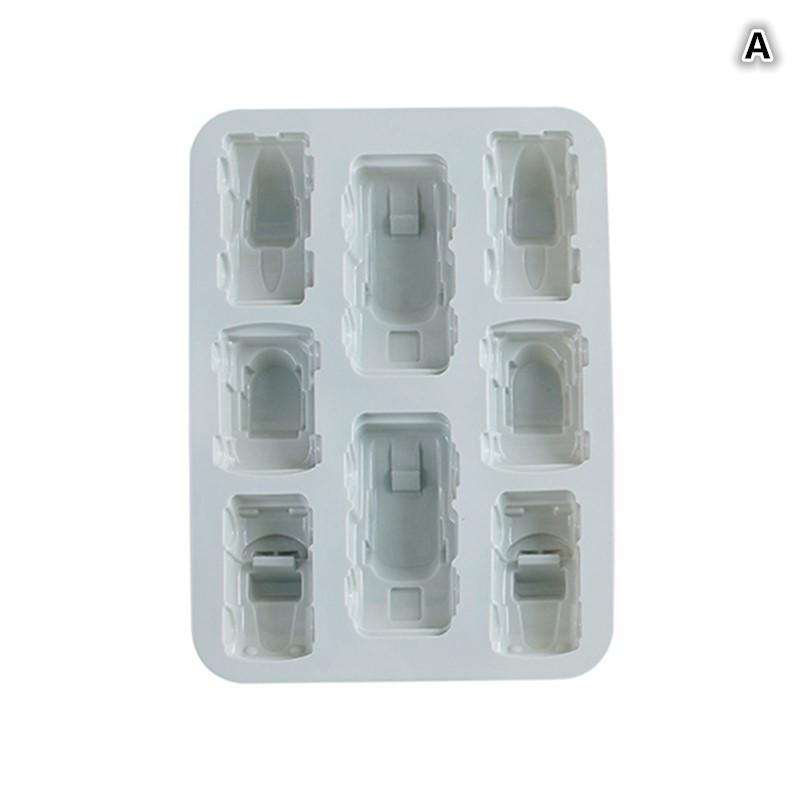4/6/8 Kavitäten Auto Zug Silikonform Fahrzeuge Buntstiftherstellung Zubehör Pudding Gelee Kuchen Schokoladenform Küchen Backwerkzeuge&