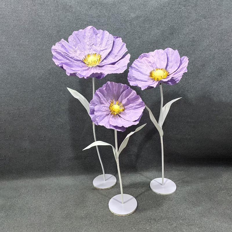 Giant Handmade Poppy Aisle Flowers for Wedding Background Decoration