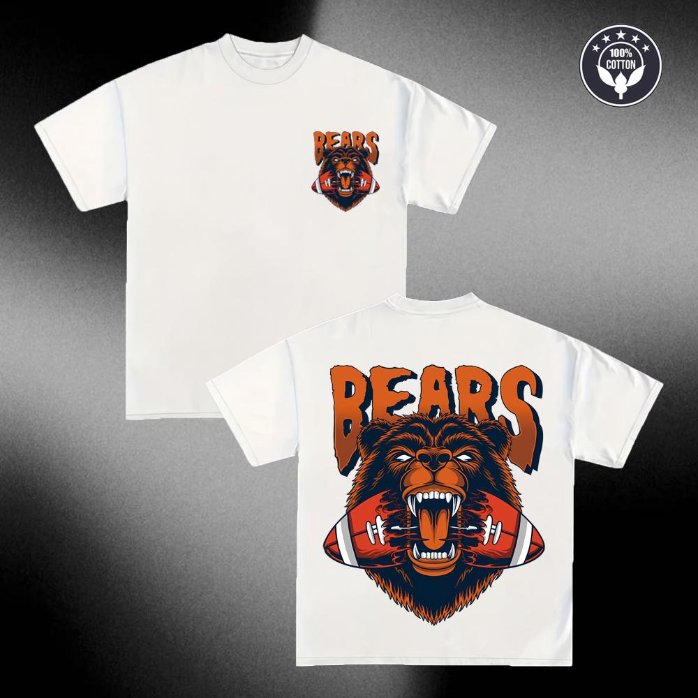 

Retro Bears Rugby Graphic T-Shirt Men 100% Cotton Oversized Short Sleeve Tee Y2K Streetwear Casual Tops S