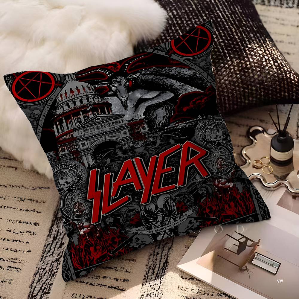 S-Slayer Rock Band Pillow Cover For Bedroom Room And Living Room Sofa Decorative Cushion Cover