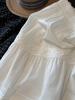 French White Embroidered Lace Mid-Length Umbrella Skirt for Women
