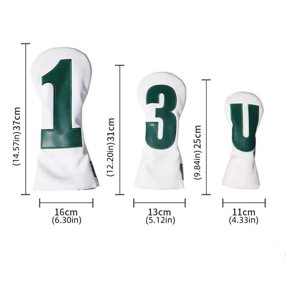 PU Leather Golf Club Cover 1 3 5 U Embroidered Portable Driver Fairway Multifunctional Golf Club Head
