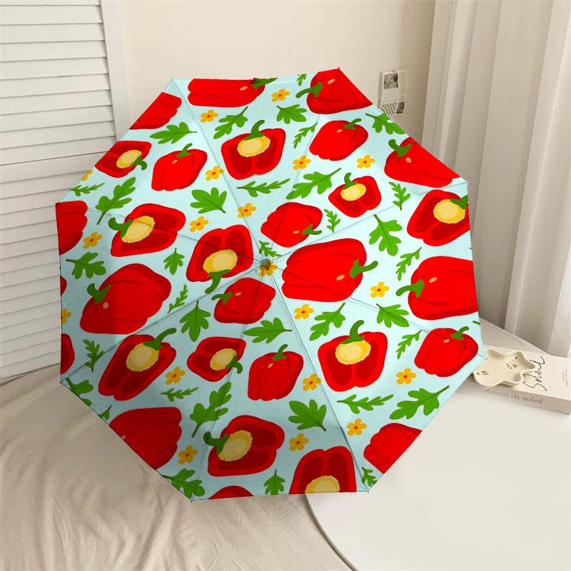 

1PC pepper flower Umbrella-8-Rib Reinforced, Automatic Open, Lightweight & Durable, Fashion Accessory for Outdoor-D403