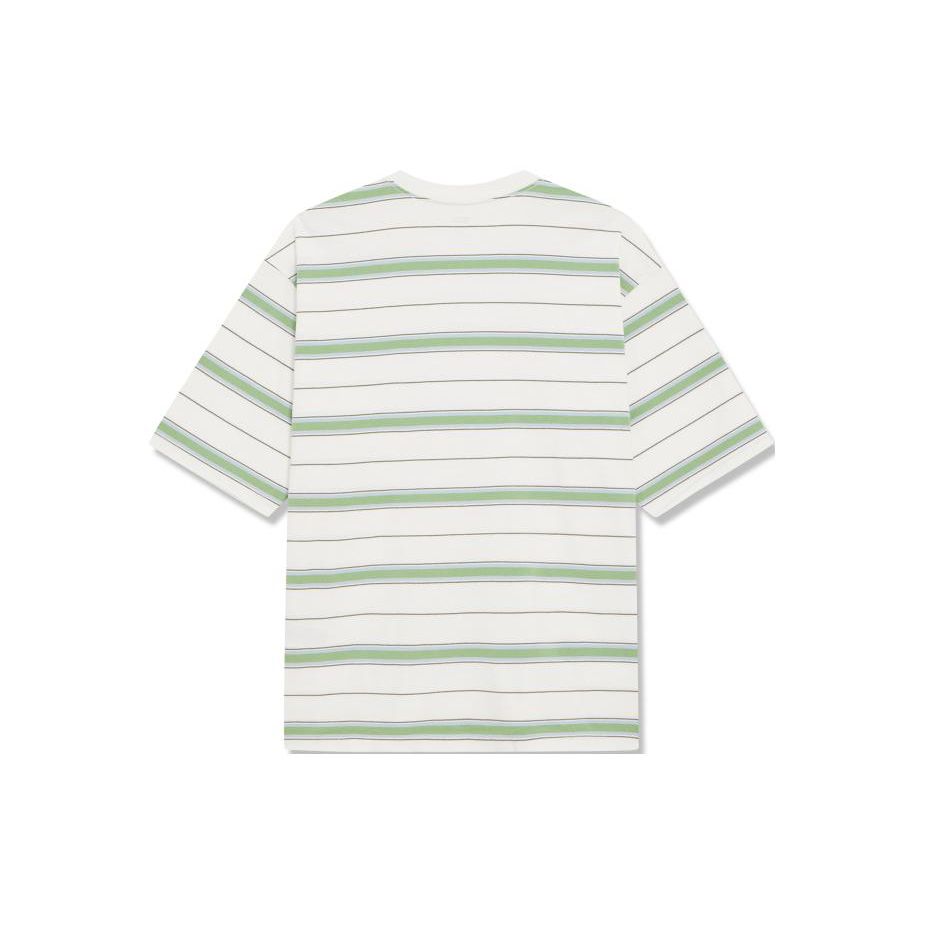 Levis Striped Crew Neck Short Sleeve T-Shirt Men Tops White Green A5850-0008