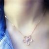 Color Gold-Plated Rose Gold Flower Inlaid Zircon Necklace Fashionable And Exquisite Purple Gold Collarbone Chain