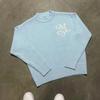Streetwear Letter Jacquard Knit Sweater Y2K Loose Fit Teens