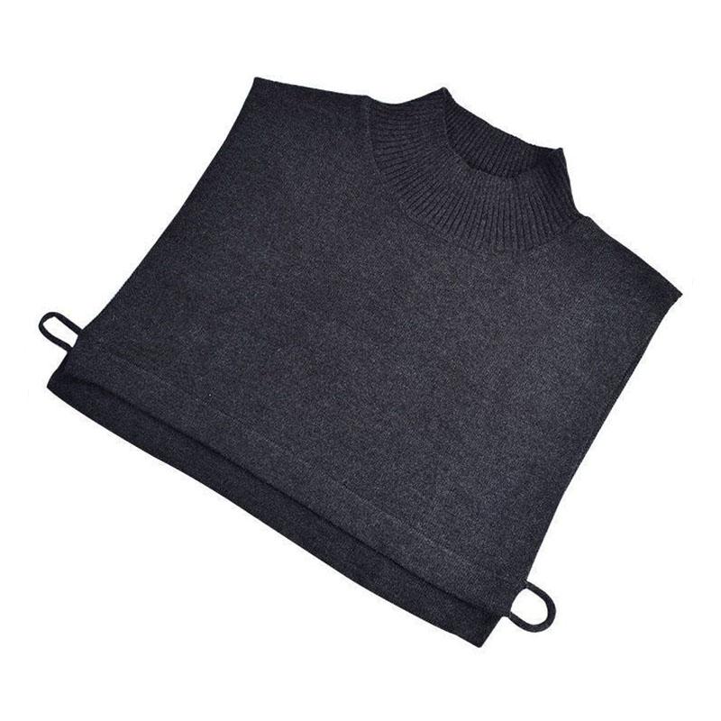 White Knitted Turtleneck Fake Collar Women Detachable Collars Winter False Collars Woman Black Removable Faux Col Half Shirt