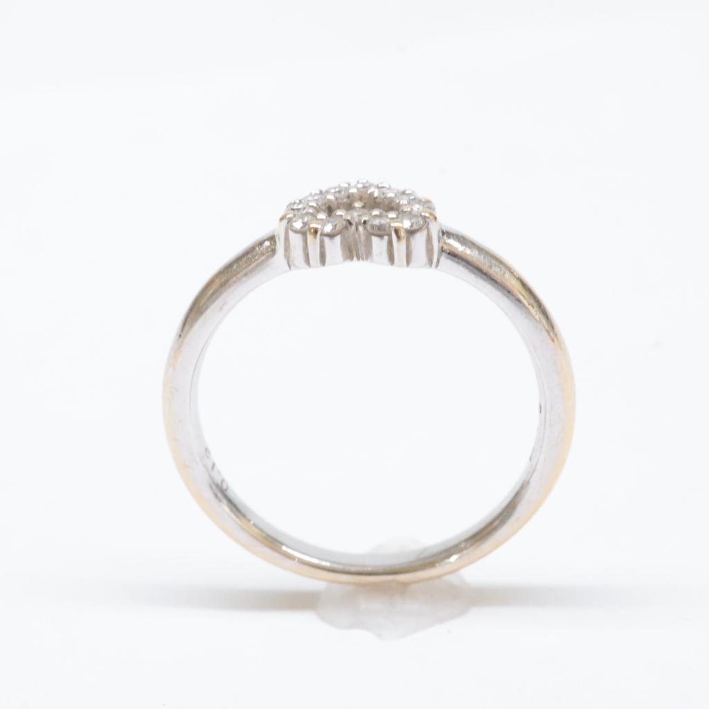 PonteVecchio K18WG 0.12 Heart Diamond Ring ring White goldUsed