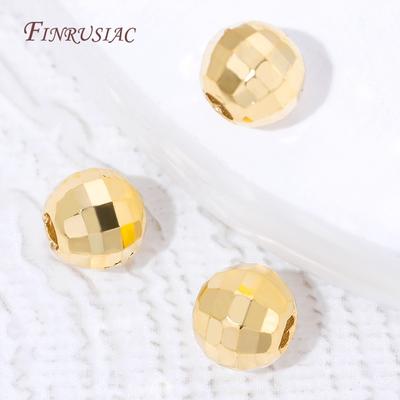 10/20Pcs 18K Gold Plated Spacer Beads For Jewelry Making, 4mm 5mm 6mm Round Beads For Bracelets Accessories,Handmade DIY Bead