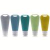 90ml Silicone Hanging Fan Shaped Dispensing Bottle Travel Cream Jar with Carabiner and Sticker Set Cosmetic Storage Container