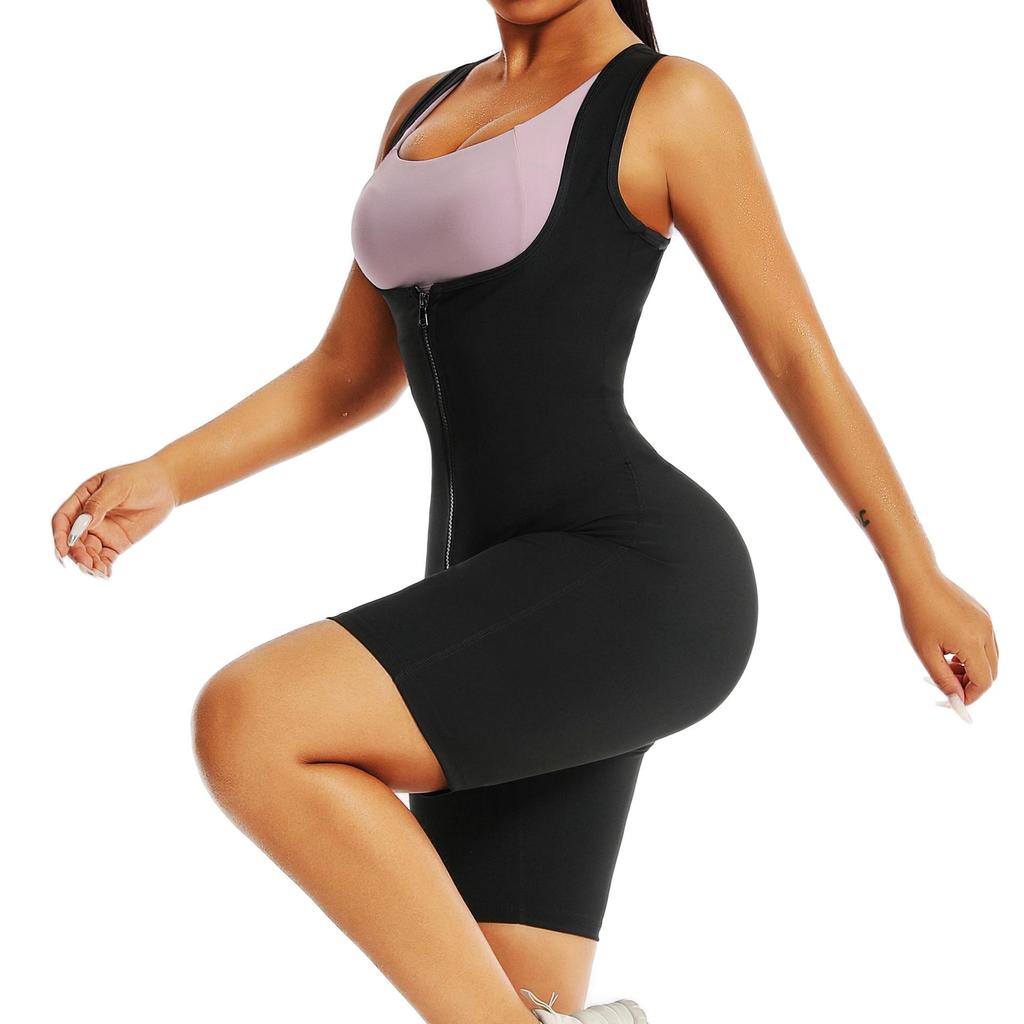 Cross-border Women's Body Shaping Jumpsuit - Sweat-Inducing, Chest and Waist Lifting, Abdomen-Focused Sports Fitness Gear