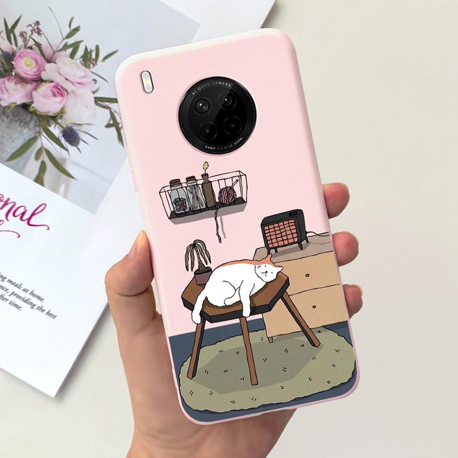 For Huawei Y9a 2020 Silicone Case FRL-22 FRL-23 Cute Astronaut Love Heart Slim Soft TPU Phone Case on Huawei Nova Y9a Y 9A Cover