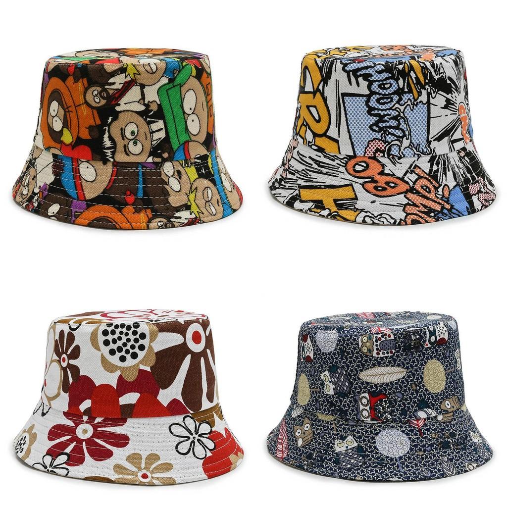 Fisherman Floral Printing Hat Outdoor Sun Protection Bucket Hat Gift Fashion