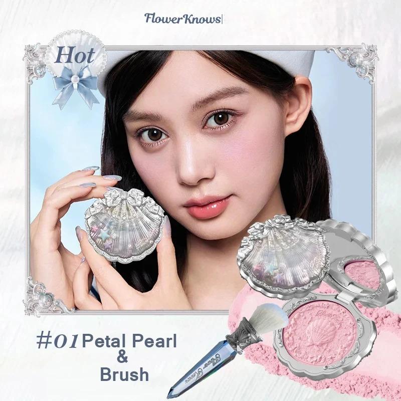 Flower Knows Schwan Ballett Samt Geprägtes Rouge Mattes Make-up Gepresstes Rouge Puder Palette Damen Geschenkset