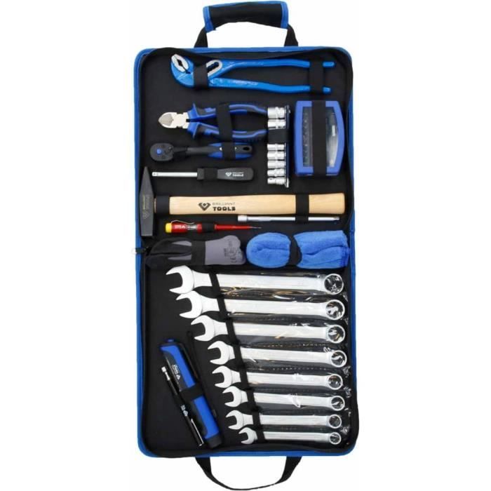 Pochette D'outils En Tissu, 64 Pièces - Brilliant Tools BT024064 - Composition D'outillage