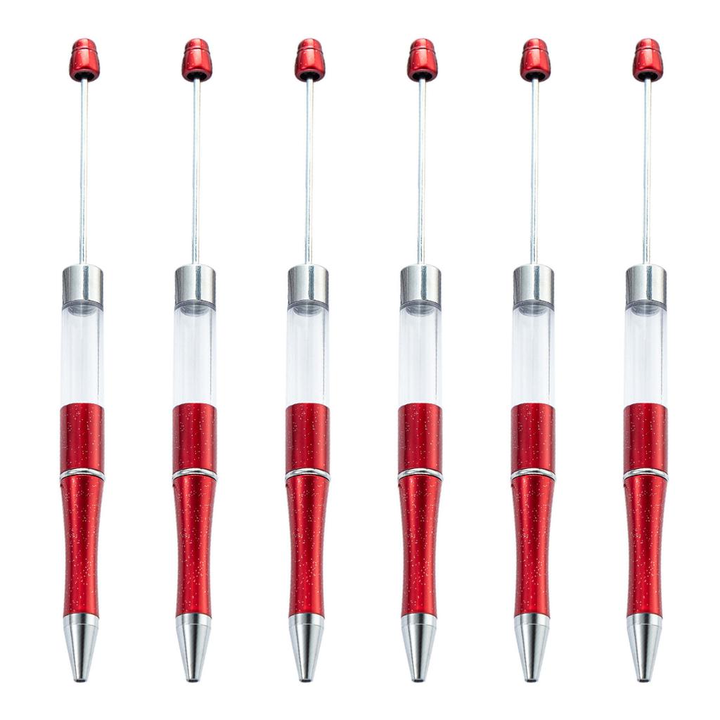 6x Bead Pen Beadable Ballpoint Pen Blank Pen Smooth Writing Pen 1.0mm Signature Pen Bead Rollerball Pen School Supplies
