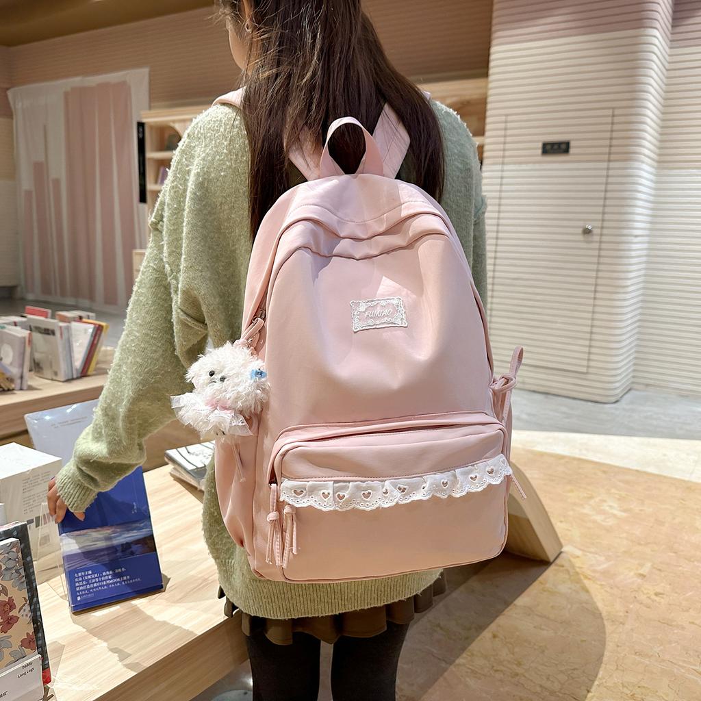 Schoolbag Japanese Cute Girl Style Backpack High Value Student Large Capacity Versatile Schoolbag Junior High School Girls Campus Backpack
