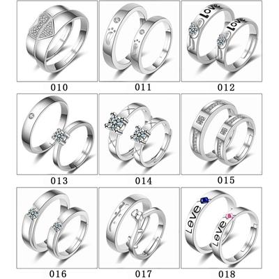 High-grade Fashion Trends Differences with Personalised Glitter and Lustre Ring Female Proposal Wedding Open Ring Couple Ring Jewellery