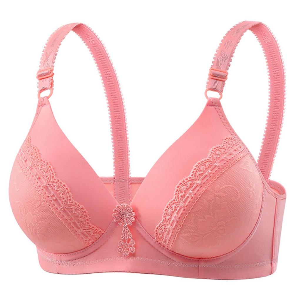Women's Deep V Neck Bra Lace Trim Adjustable Straps Underwire Support Comfortable Fit Lightweight Design Seamless Construction
