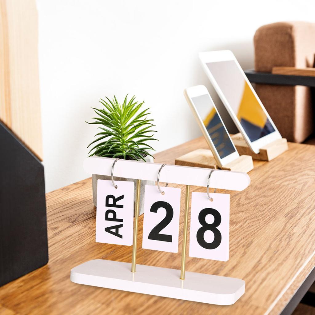 Wooden Perpetual Desk Calendar Desk Office Decor Creative Reusable Flip Chart Perpetual Calendar Weekly Calendar Board