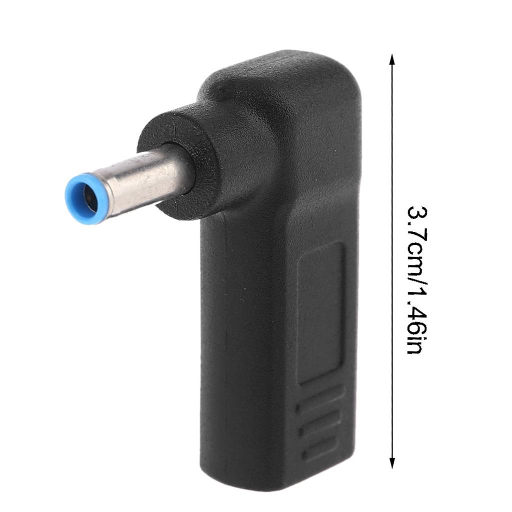 Type-C Female To 4.5x3.0mm Male Plug Adapter 90° Angle DC Power Converter Fit for HP for Envy Elitebook 820 G3 820 G