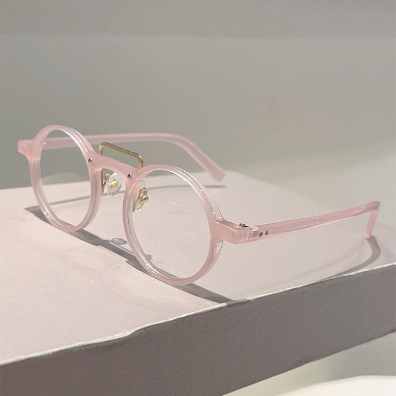 Anti Blue Light Oversize Round Reading Glasses Leopard Frames Retro Wire Eyeglasses Womenmenpunk Prescription Clear Glasses