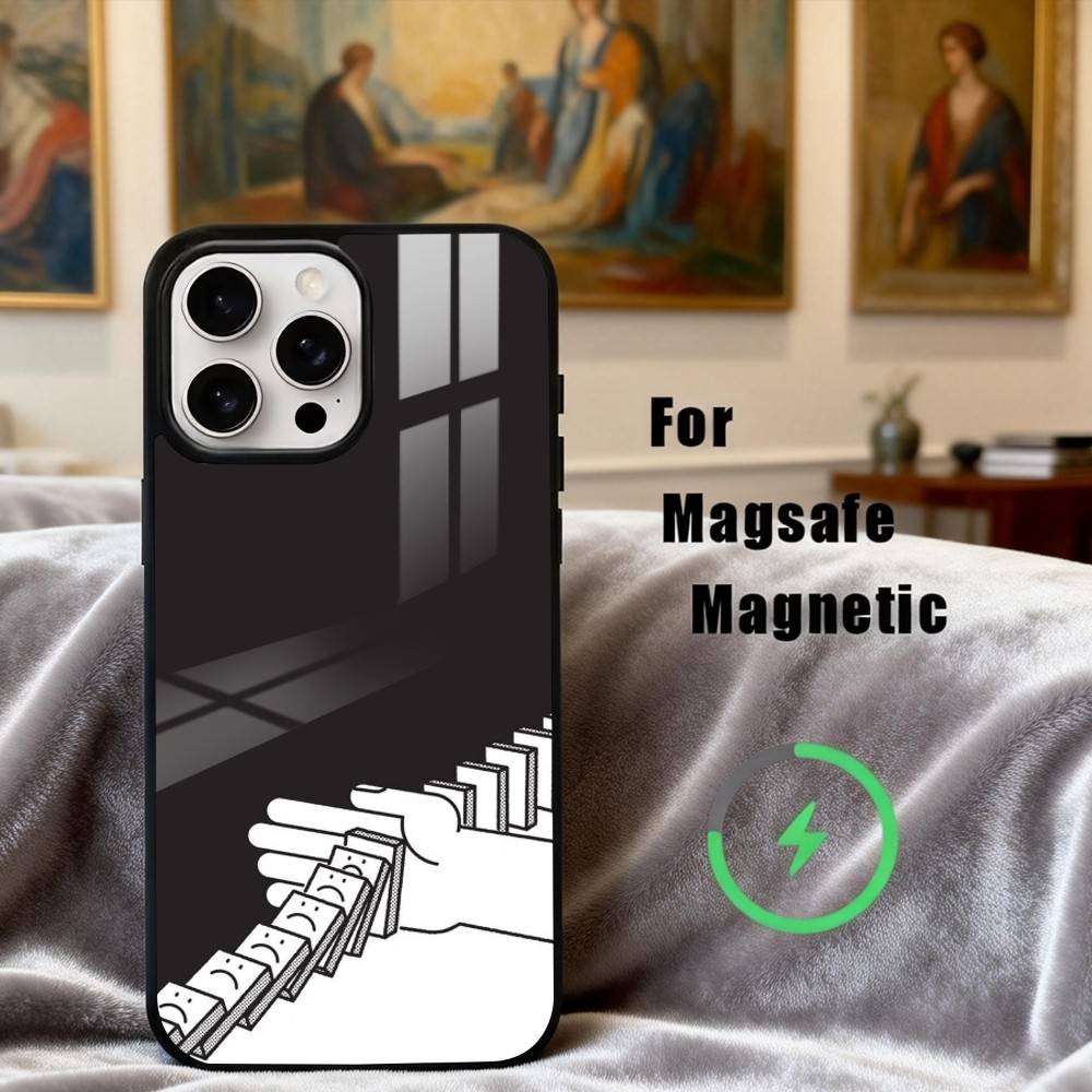 

D-Domino A-Art Phone Case For iPhone 17,16,15,14,13,12,Plus,Pro,Max for Magsafe Magnetic Wireless Charging iPhone14