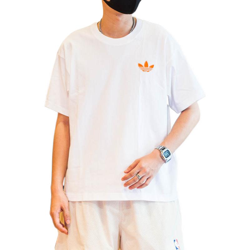 Adidas Originals Cotton Logo Printed Tee Casual Breathable Unisex Short Sleeve Top White H47112