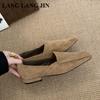 2025 New Fashion Square Toe Flats Ballet Shoes Woman Autumn Winter Footwear Slip On Causal Loafer Soft Moccasin Female Ballerina