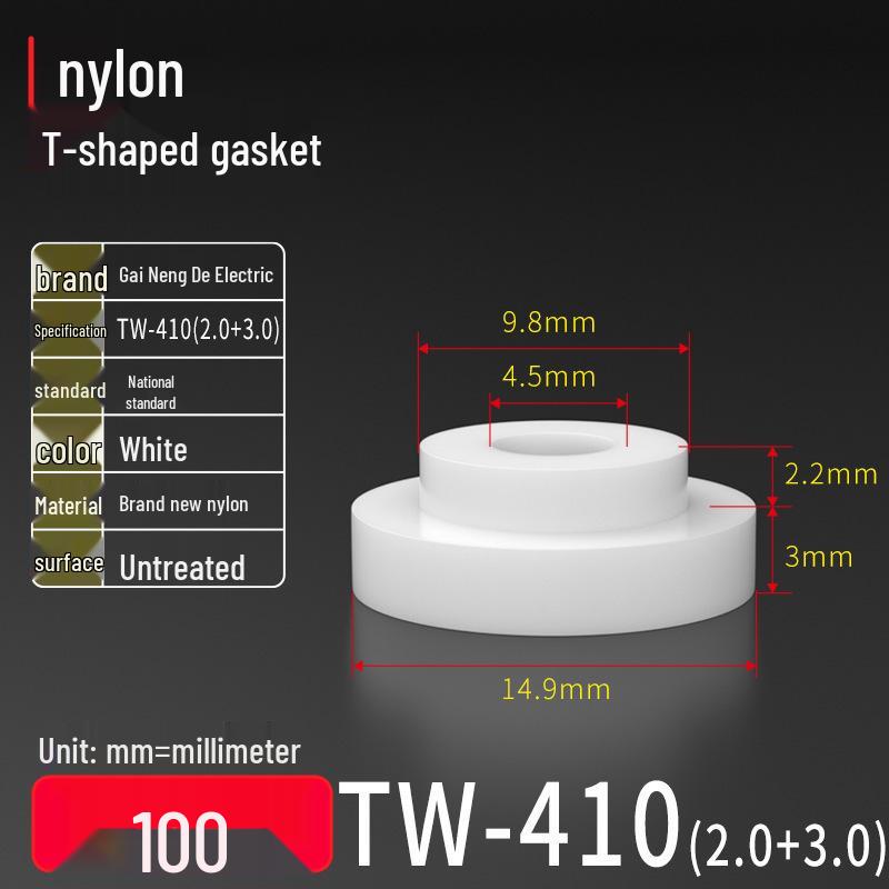 T-Shaped Nylon Gasket Ring Screw Shaft Sleeve with Concave-Convex Insulation Pad M2