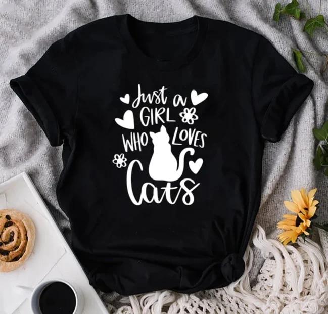 Just A Girl Who Loves Cats Cat Girl Shirt Cat Shirt Cat Mom Shirt Women Shirt Pet Lover Cute Cat Shirt Cat Lover Shirt Cat Gift