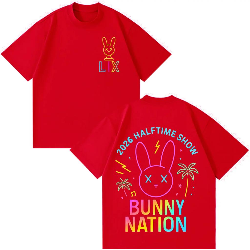 Rapper Bad Bunny Tour 2026 Graphic T Shirt Unisex Women Fashion Casual Tshirts Shortsleeved Loose Casual Cotton Hiphop Tshirts