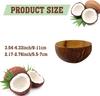 Polished Coconut Bowls and Wooden Spoon Sets Natural Coconut Salad Smoothie Bowls for Kitchen Women Gifts Decoration