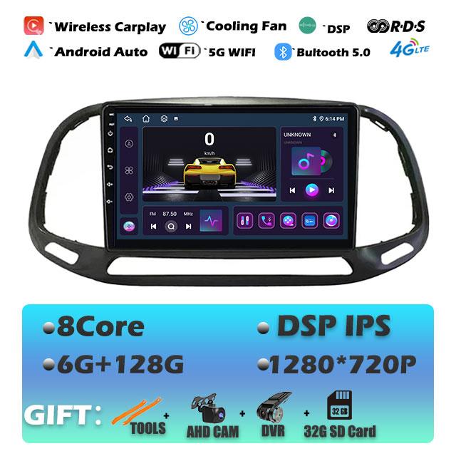 9'' For Fiat Doblo 2015 - 2020 DSP RDS Car Radio Android 14 GPS Navigation Auto Stereo Wifi Bluetooth Multimedia Player