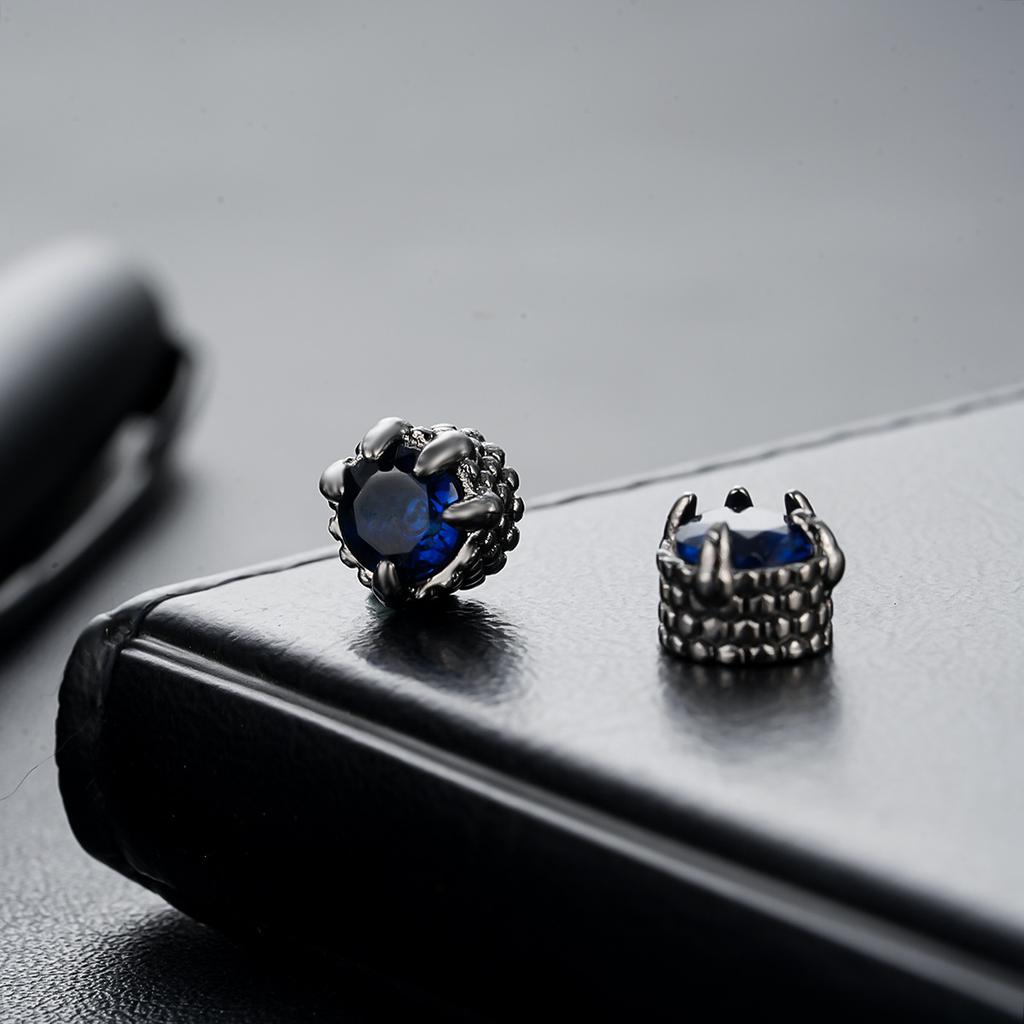Retro Dragon Claw Zircon Magnetic Stud Earrings Non Pierced Ear Clips For Men Women Punk Gothic Edgy Accessories Gifts