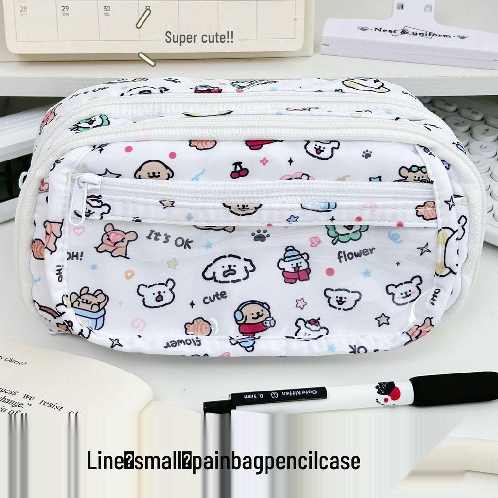 Cute Japanese-Style Bear Pencil Case - Large Capacity, Cartoon Anime Design