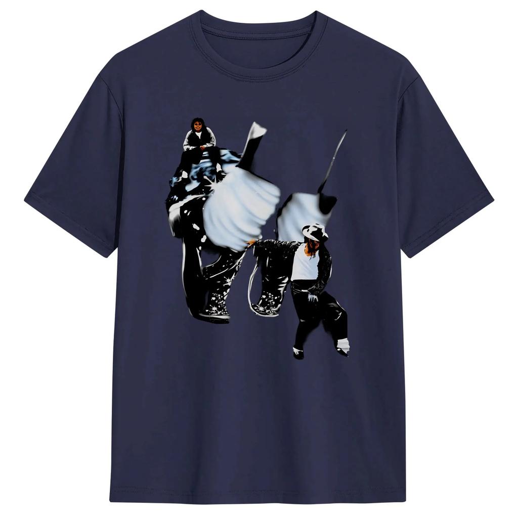 Michael Jackson King Of Pop Moonwalk Men's T Shirt  Funny Tees Short Sleeve Crewneck T-Shirts 100% Cotton Printing Tops