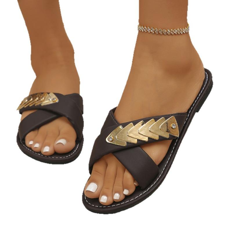 Flat Shoes, Large Size Shoes, Comfortable Slippers, Women's New Style Single-strap Shoes, Sandals