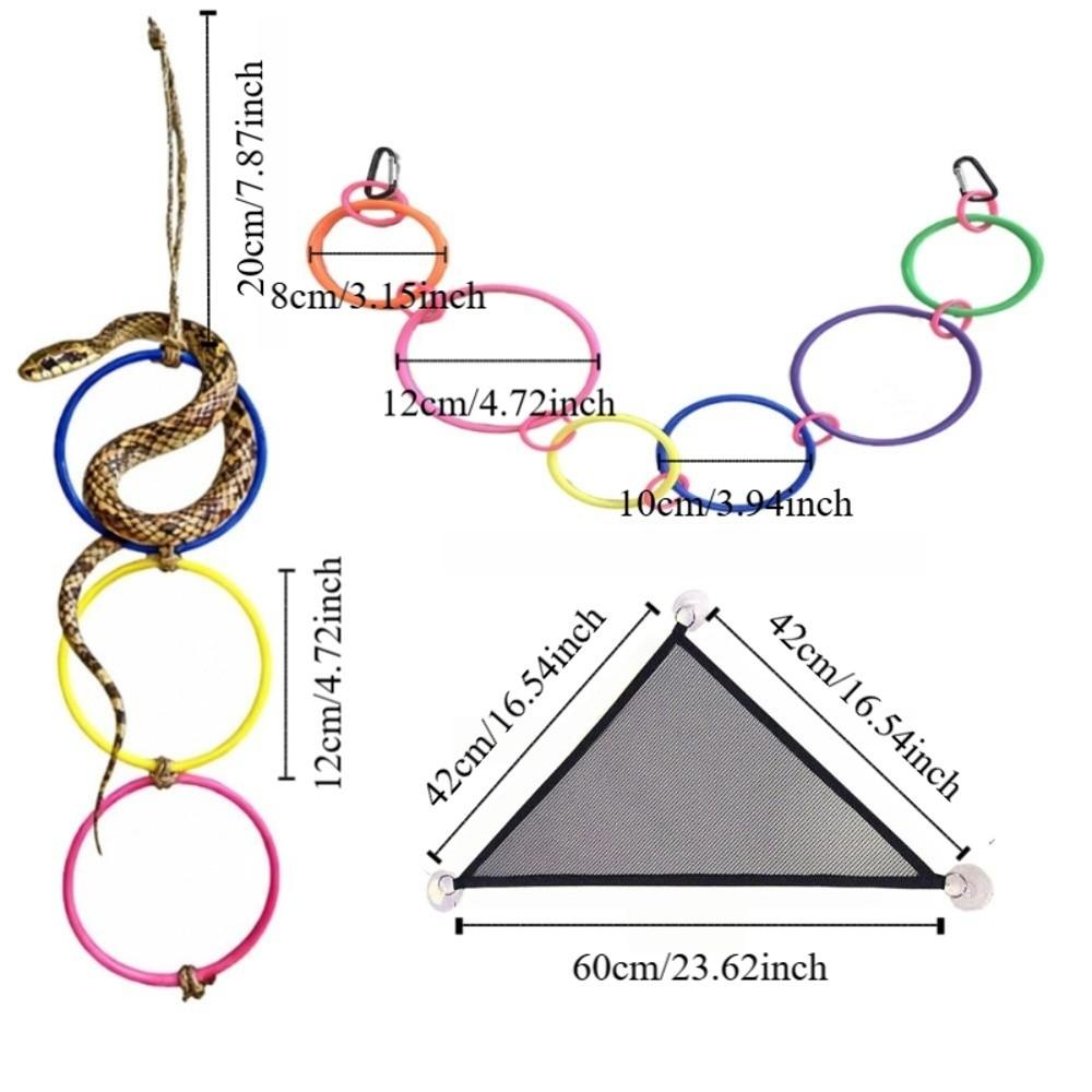 Stability Rings Swing Perch with Rope Snake Enrichment Toys Terrarium Decor Reptile Hammock  Snakes