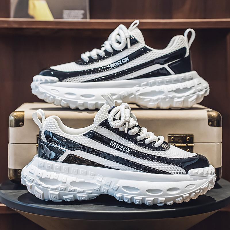 

Men s shoes 2025 summer soft sole fashion light thick sole low top dad shoes mesh breathable explosion comfortable casual shoes 39