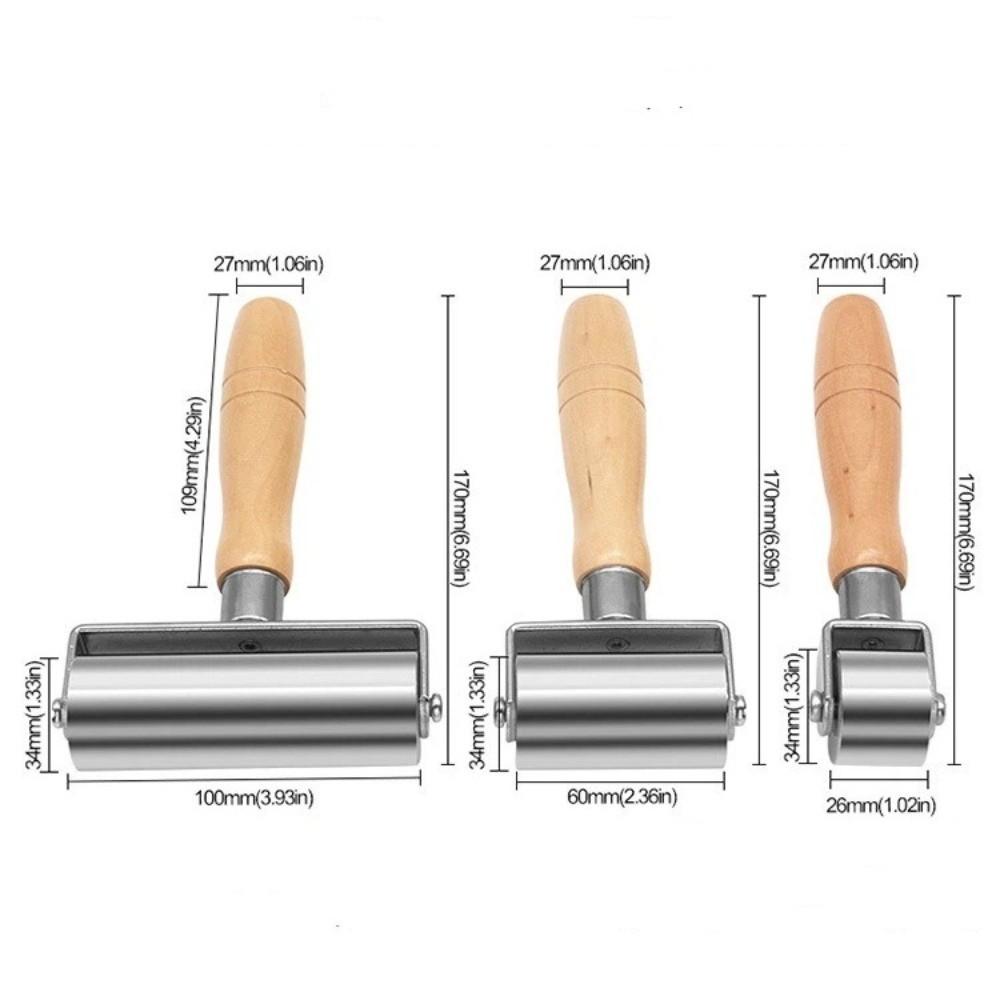 Wooden Handle Leather Press Edge Roller Iron Roll Edge Pressing Leather Roller Tool Platen Tools Handmade Design